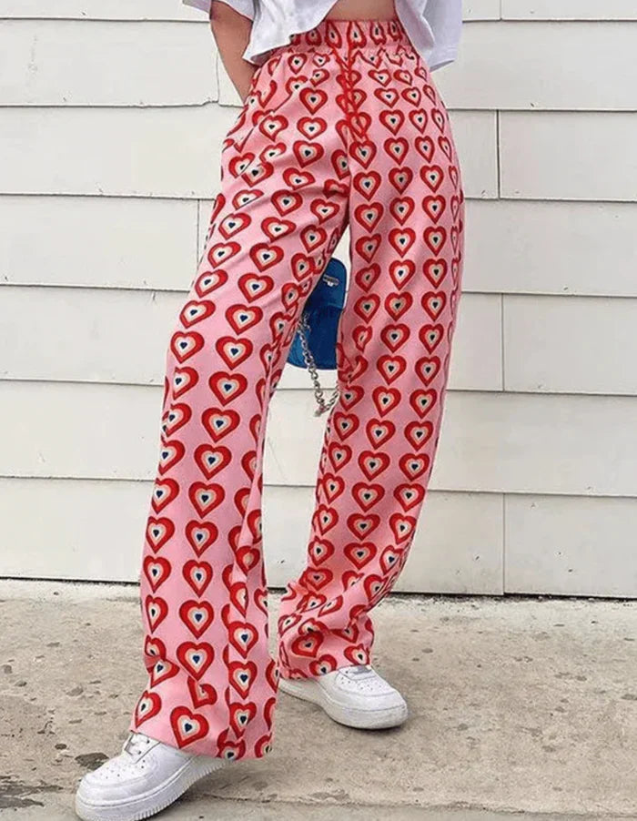 Feliciana® | Quick-Drying Pants With Heart Print