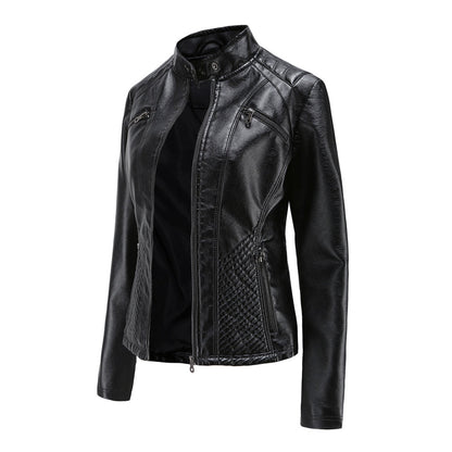 Heather | Women’s Classic Zip-up Biker Jacket