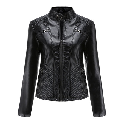 Heather | Women’s Classic Zip-up Biker Jacket