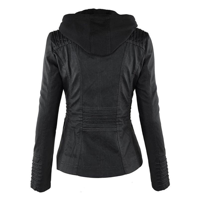 Tatiana | Leather jacket with hood