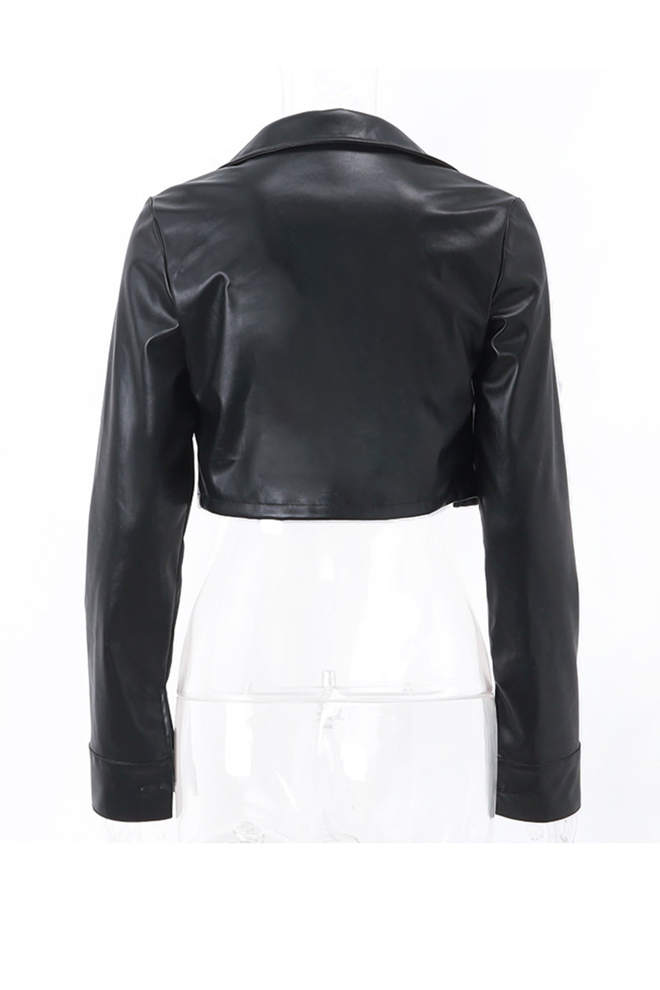 Cristina | Black short leather jacket