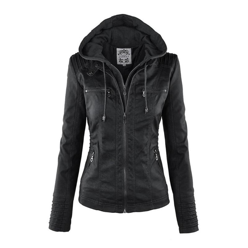 Tatiana | Leather jacket with hood