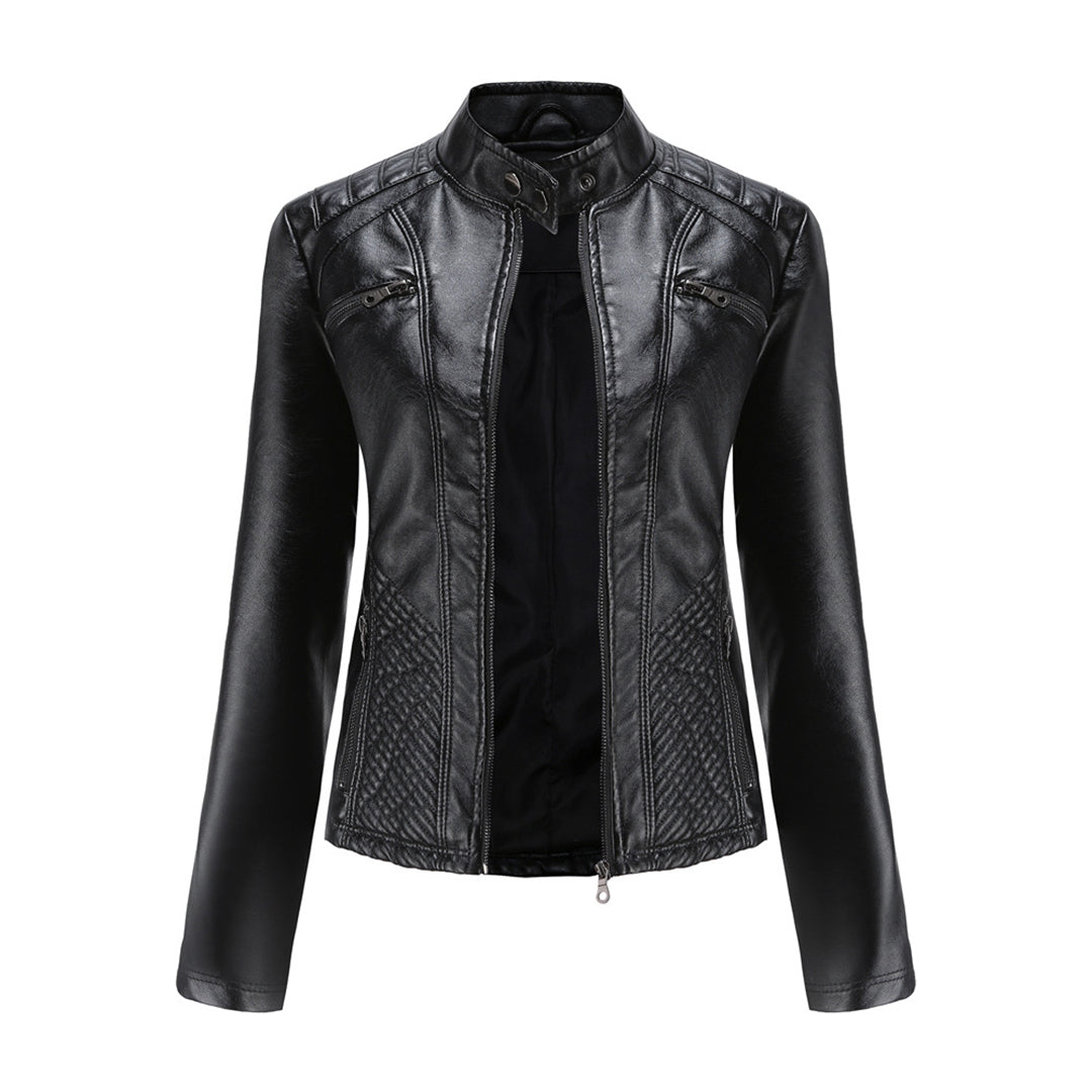 Heather | Women’s Classic Zip-up Biker Jacket