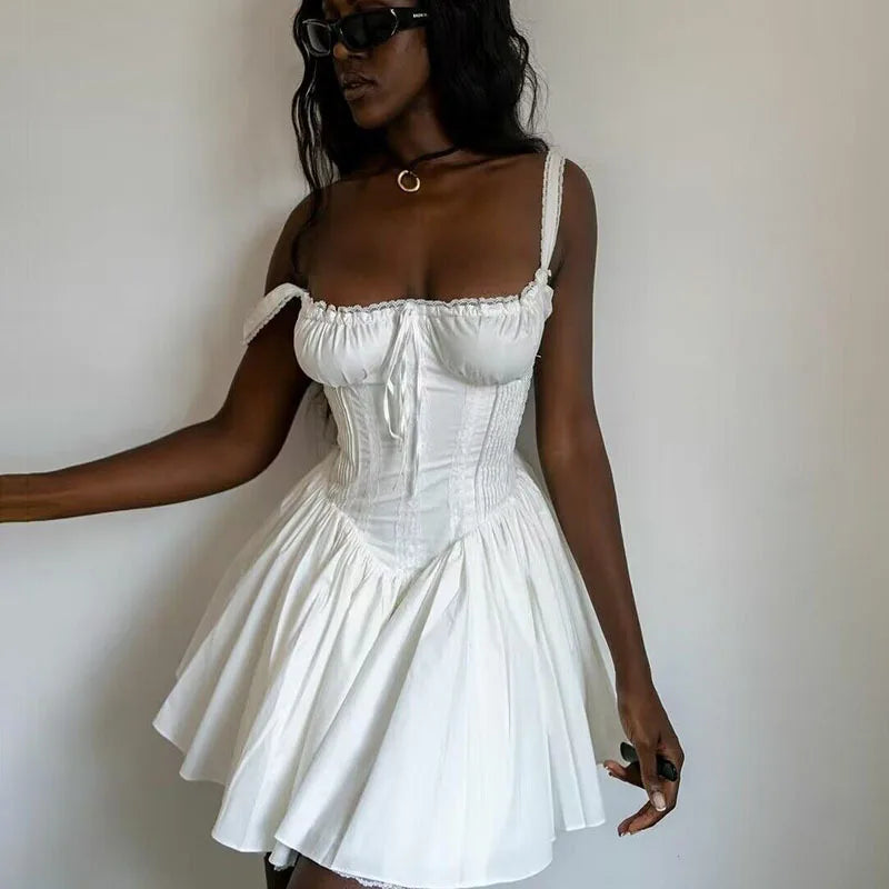 Boho Inspired Corset Mini Dress Sexy Straps Summer Dresses Party Dress
