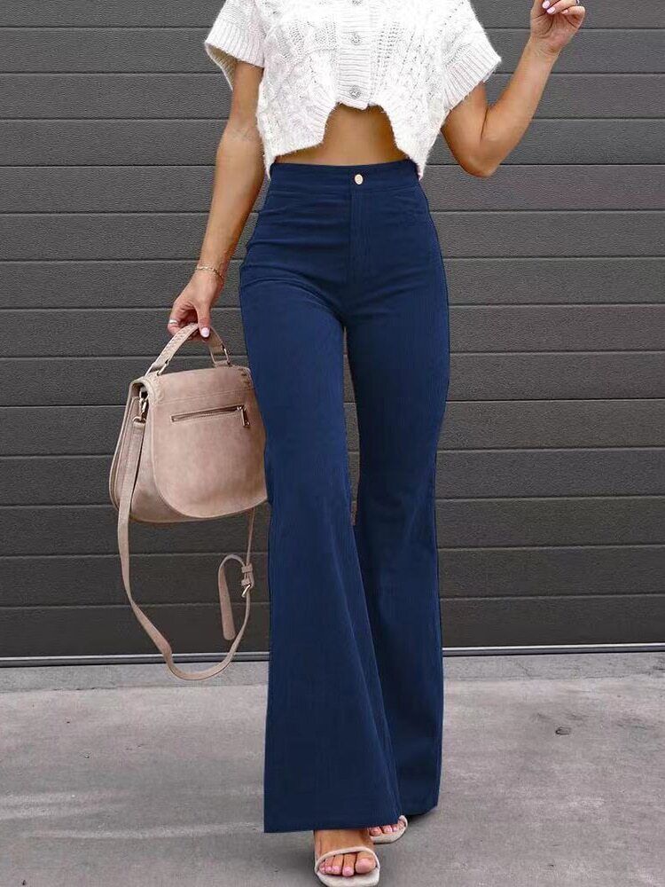 Valeria® | Flared corduroy trousers for women