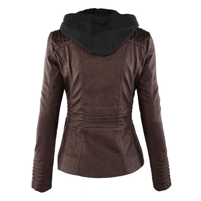 Tatiana | Leather jacket with hood