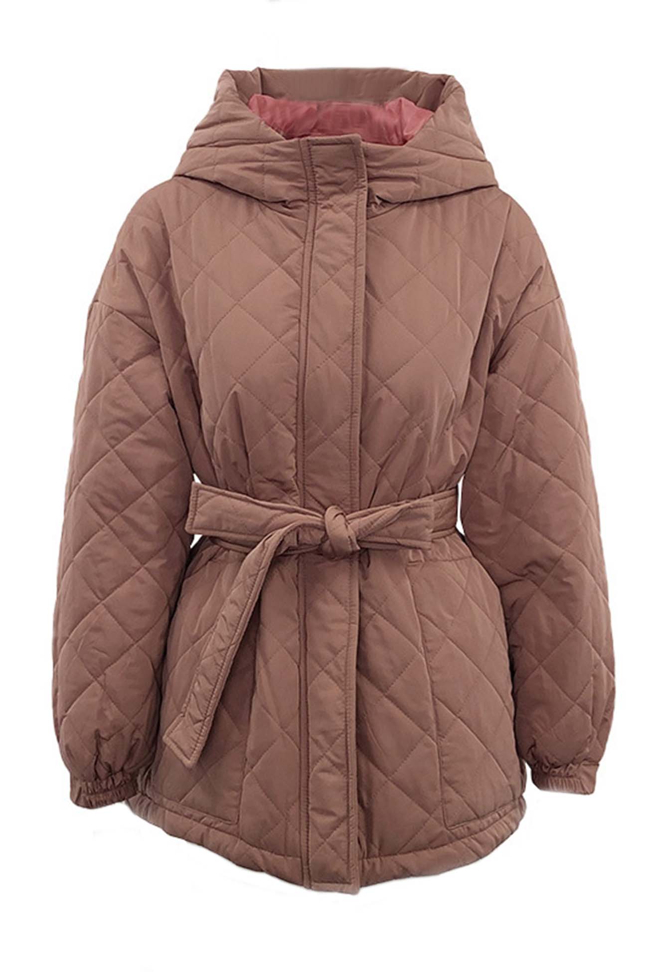 Ramona | Quilted jacket with hood and pocket belt