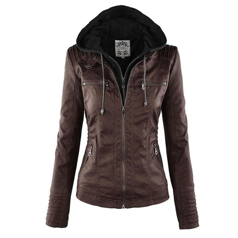 Tatiana | Leather jacket with hood