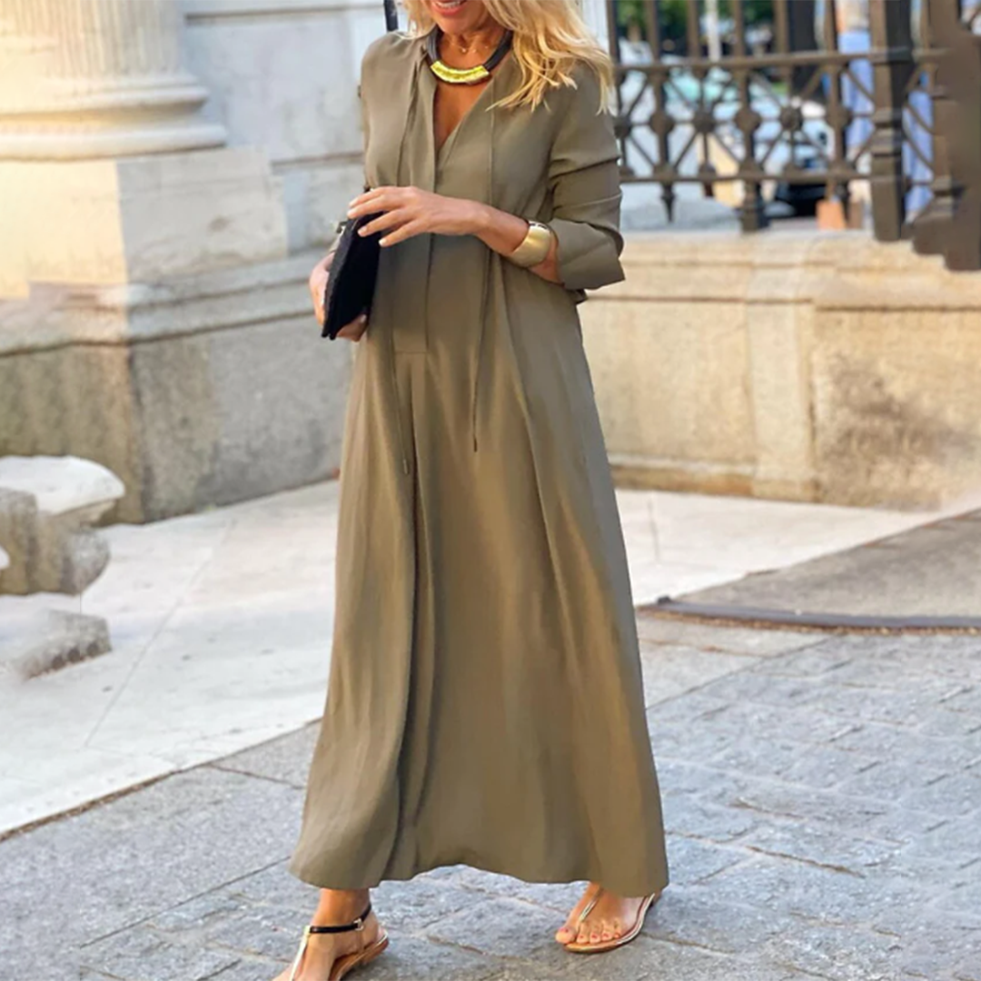 Audrey® | Elegant Long-Sleeved Maxi Dress