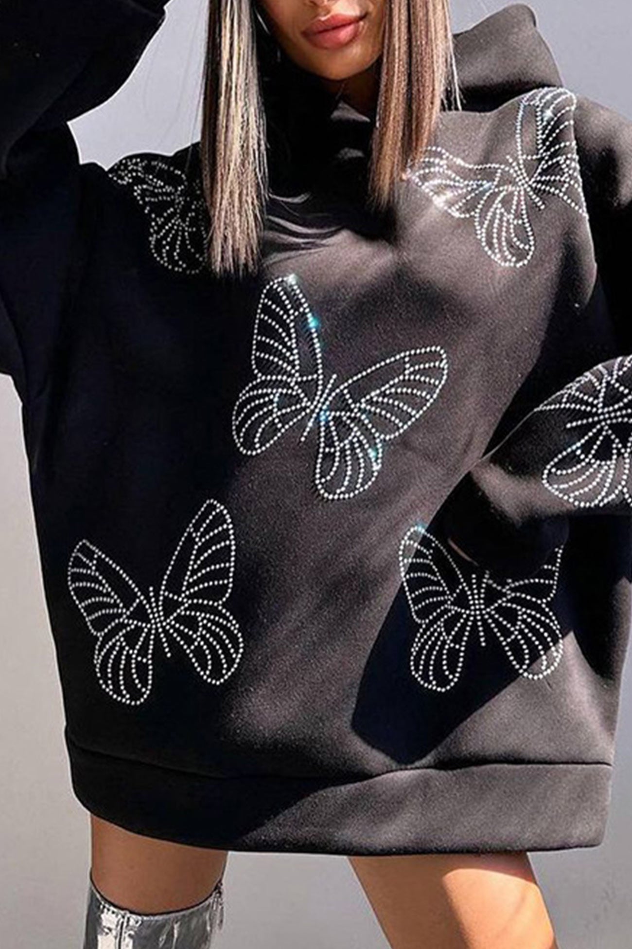 Sabine | Butterfly Hot Drilling Hoodie
