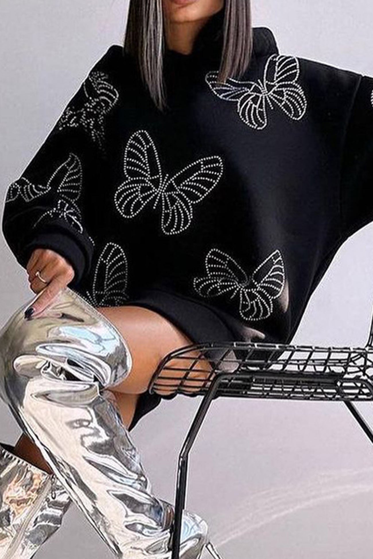 Sabine | Butterfly Hot Drilling Hoodie
