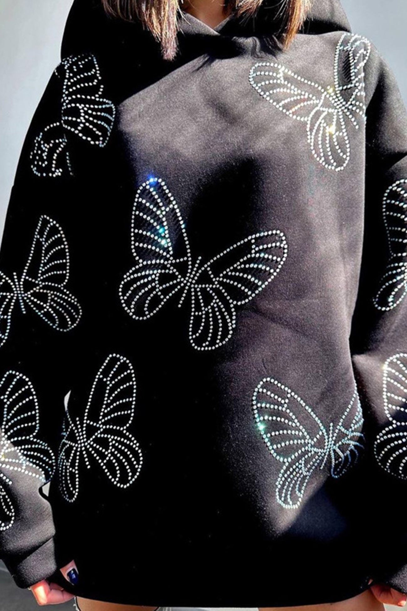 Sabine | Butterfly Hot Drilling Hoodie