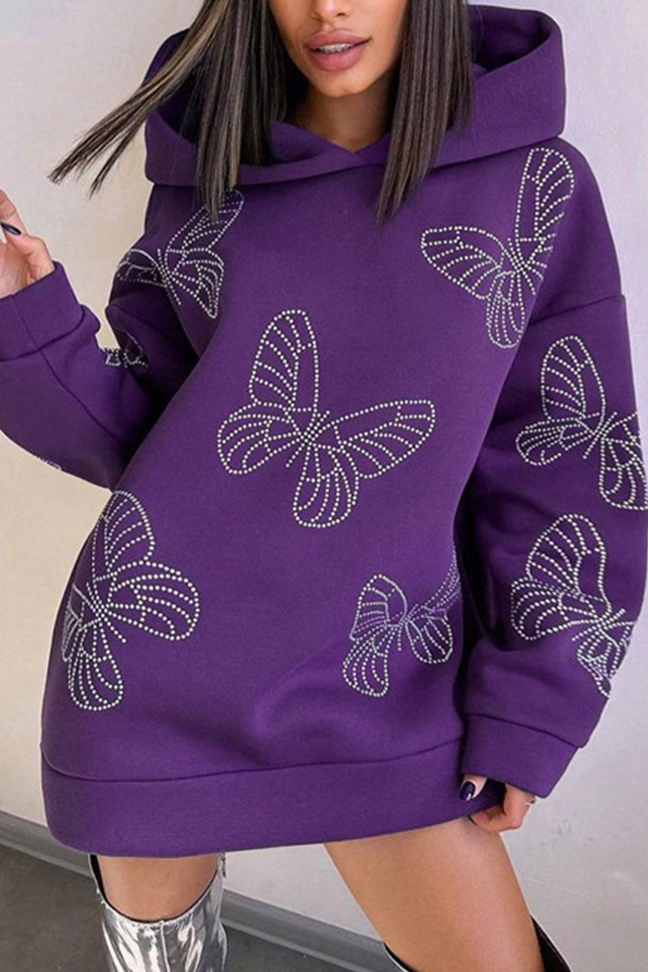 Sabine | Butterfly Hot Drilling Hoodie