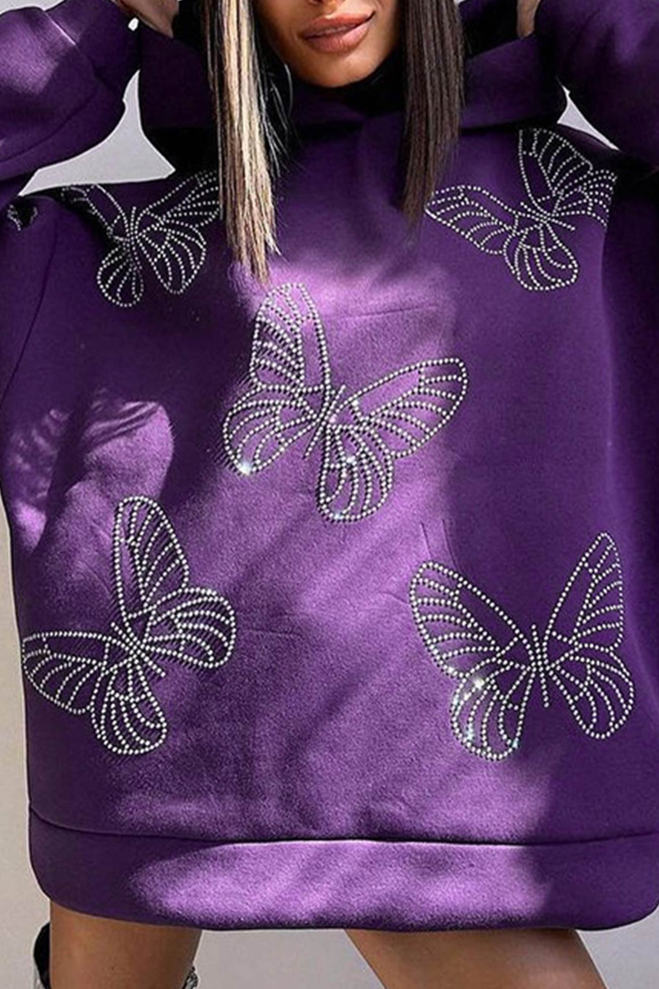 Sabine | Butterfly Hot Drilling Hoodie