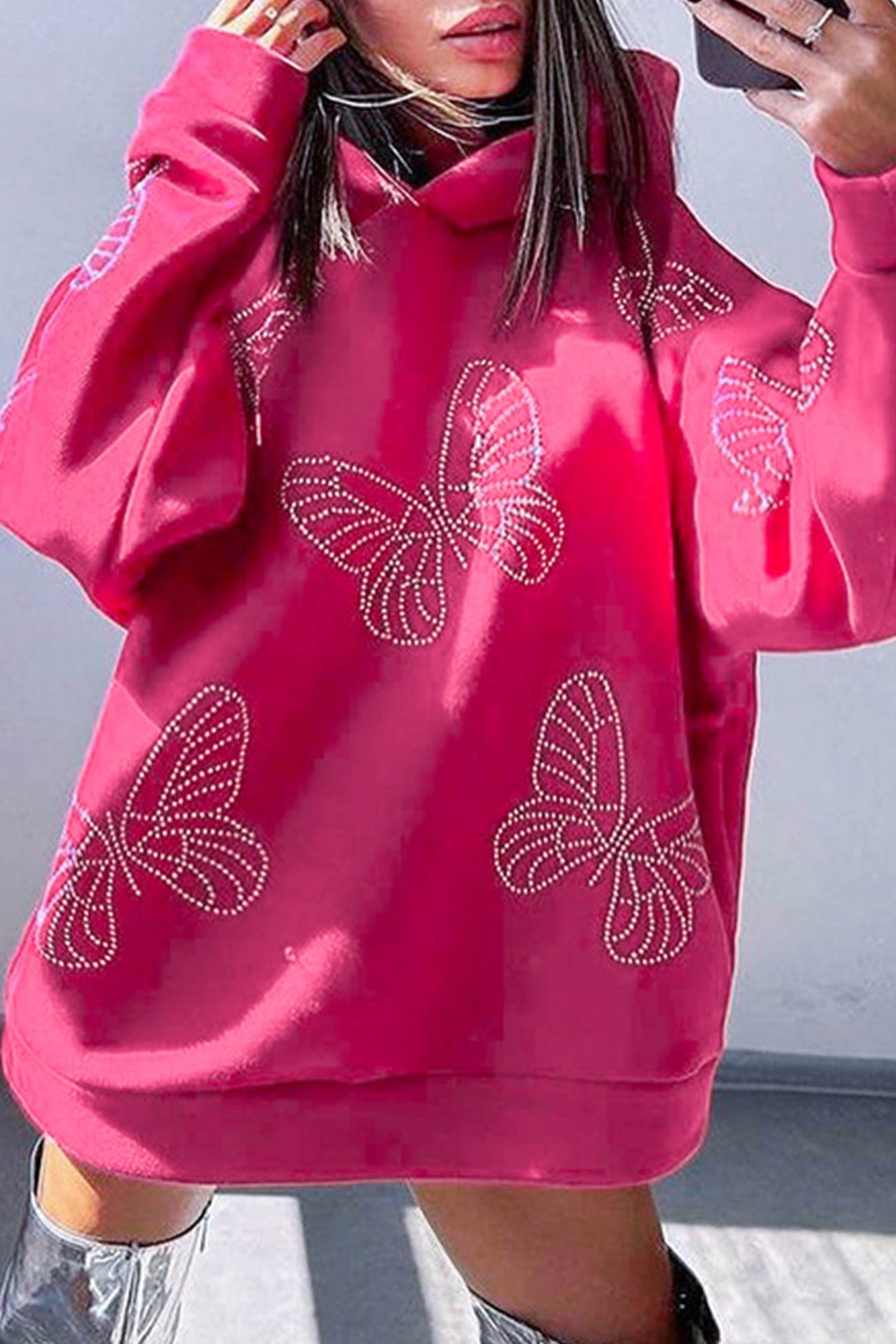 Sabine | Butterfly Hot Drilling Hoodie