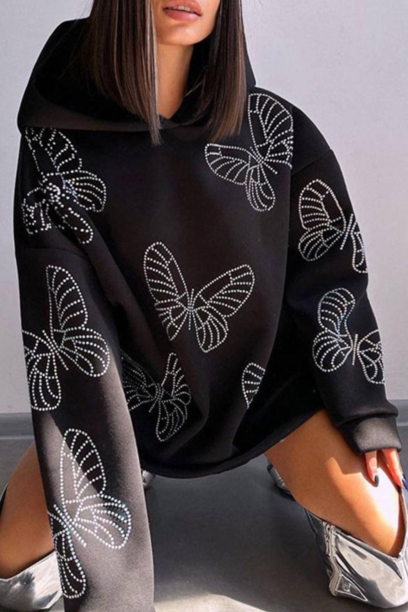 Sabine | Butterfly Hot Drilling Hoodie
