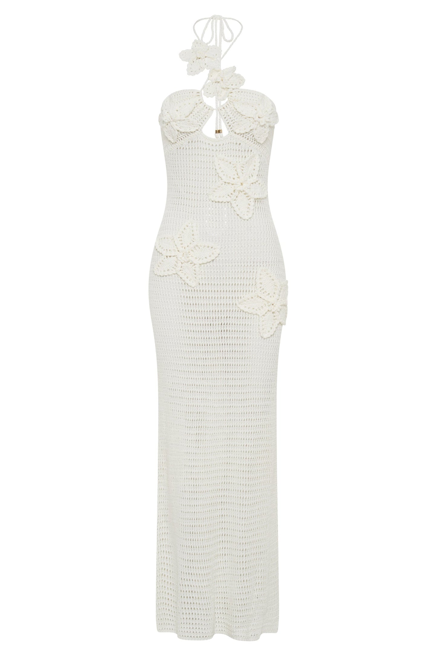 Yasmina® | Crocheted Maxi Dress With Floral Appliqué