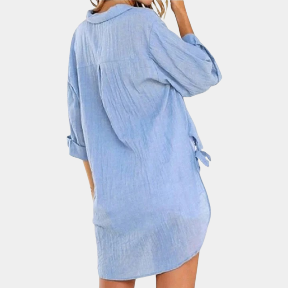 Miriam® | Blouse bleu clair femme tissu doux coupe comfortable été
