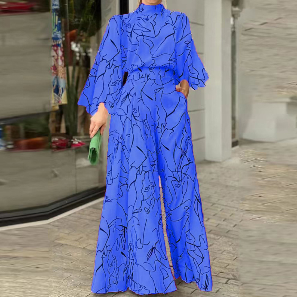 Anna® | Elegant Long-Sleeved Jumpsuit With Abstract Print