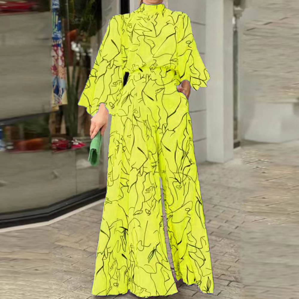 Anna® | Elegant Long-Sleeved Jumpsuit With Abstract Print