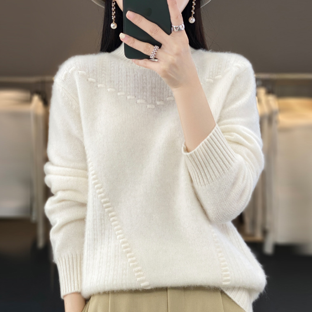 Phyllis | Women's Mock Neck Long Sleeve Sweater