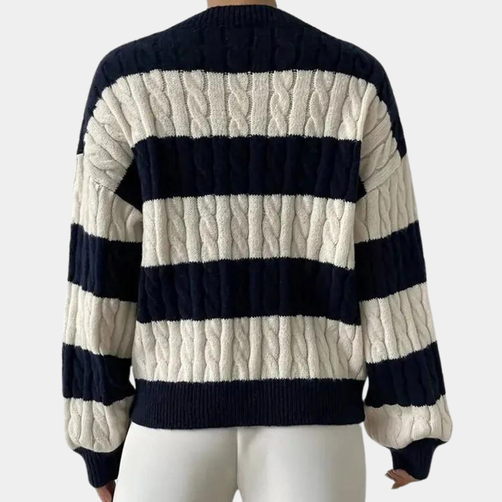 Renata® | Pull rayé elegant col V for femme