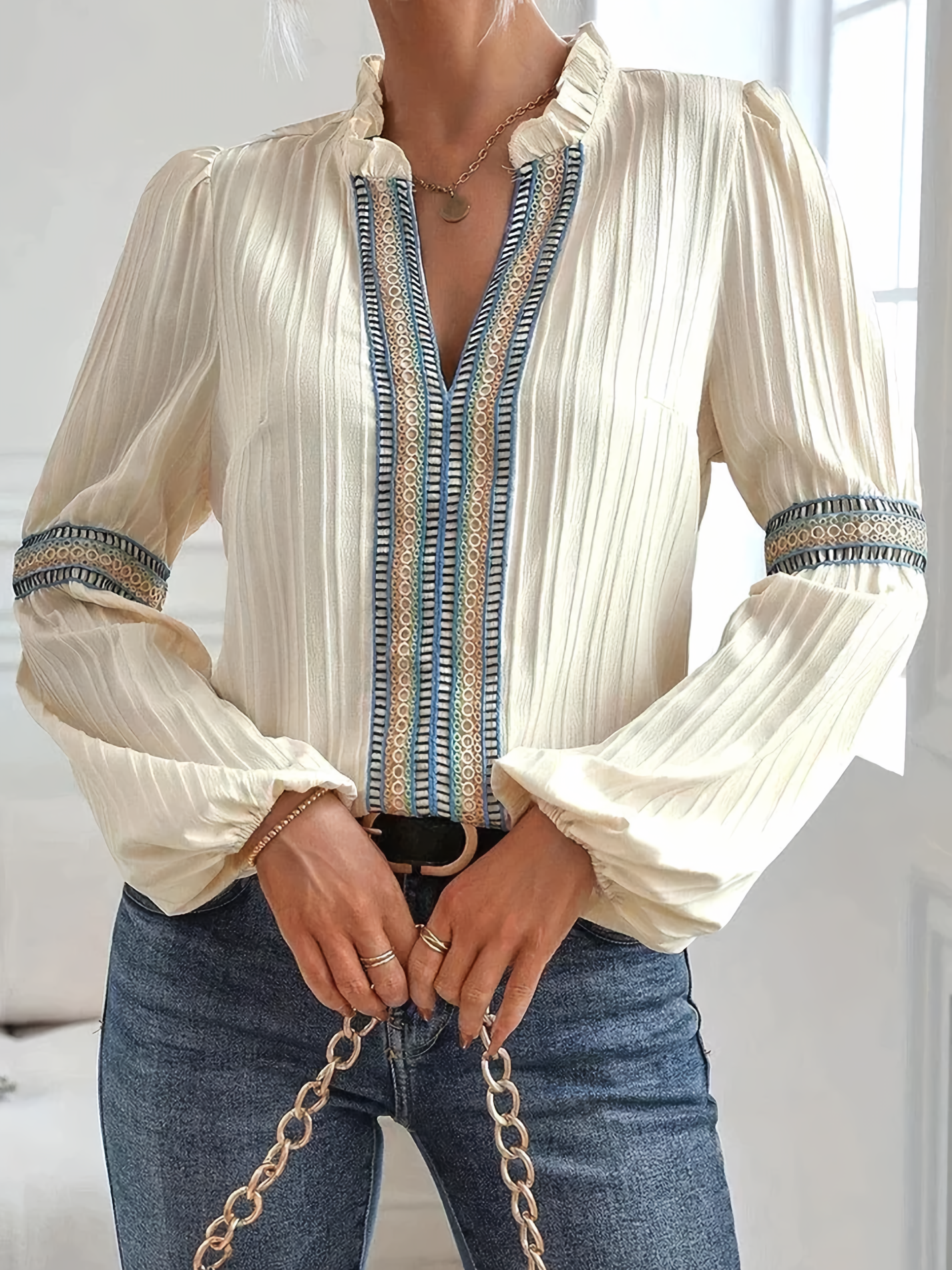 Anja® | Beautiful V-Neck Blouse
