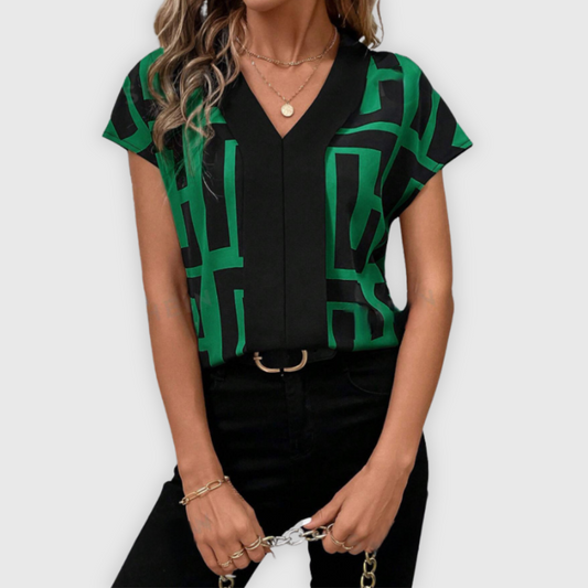Delfina® | Elegant women's blouse V-neck business