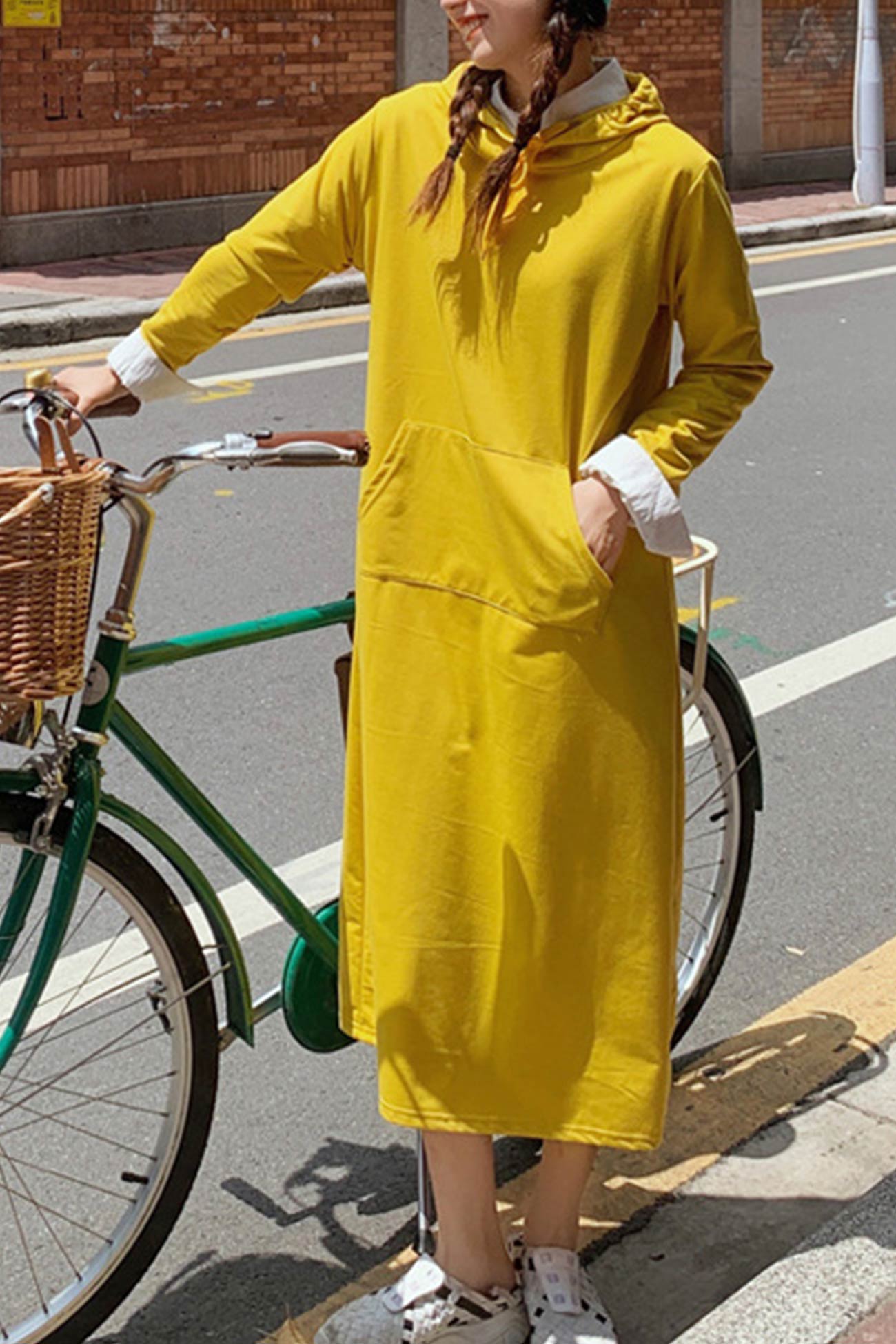 Yvonne | Candy colored hooded dress