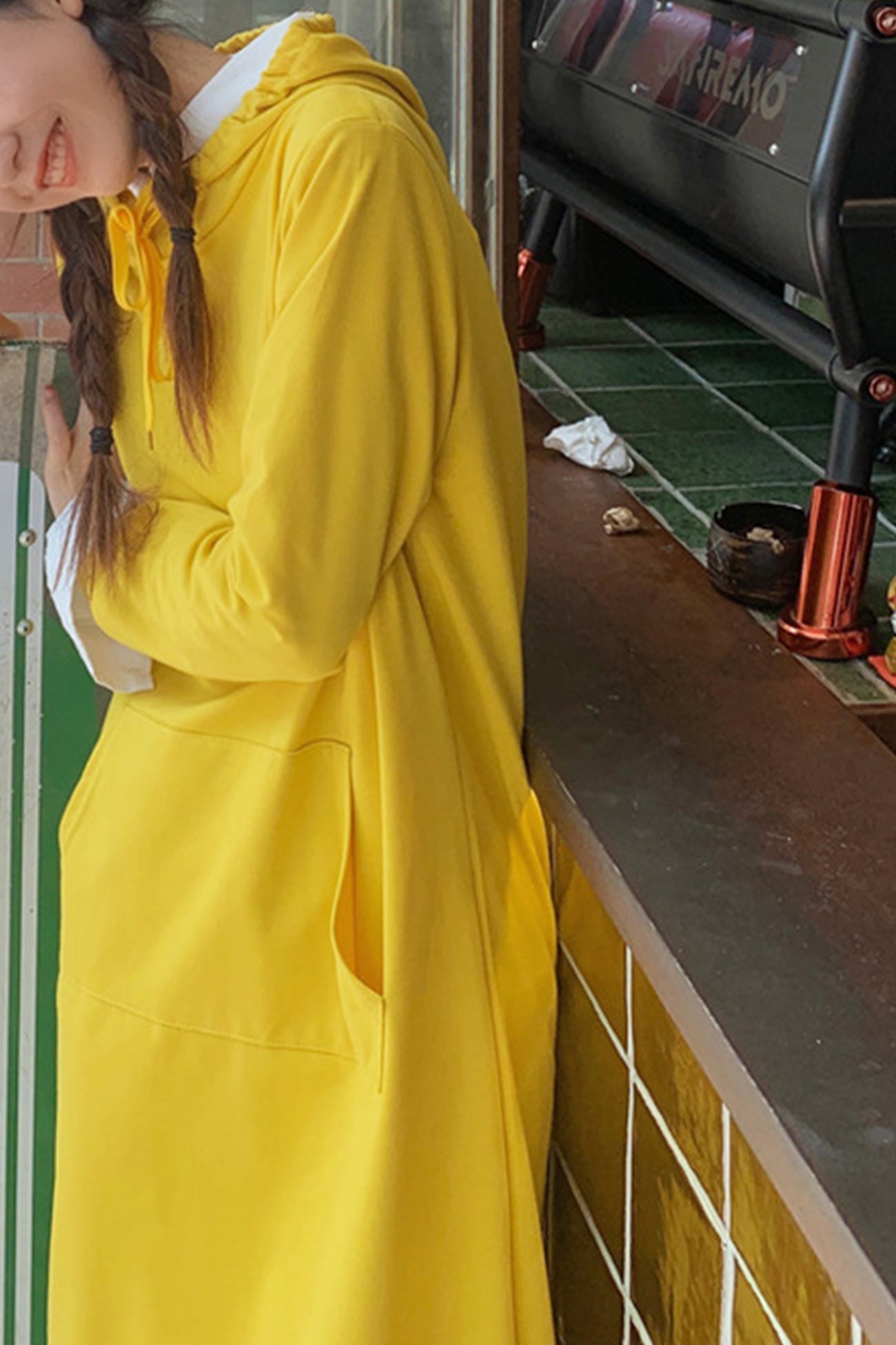 Yvonne | Candy colored hooded dress