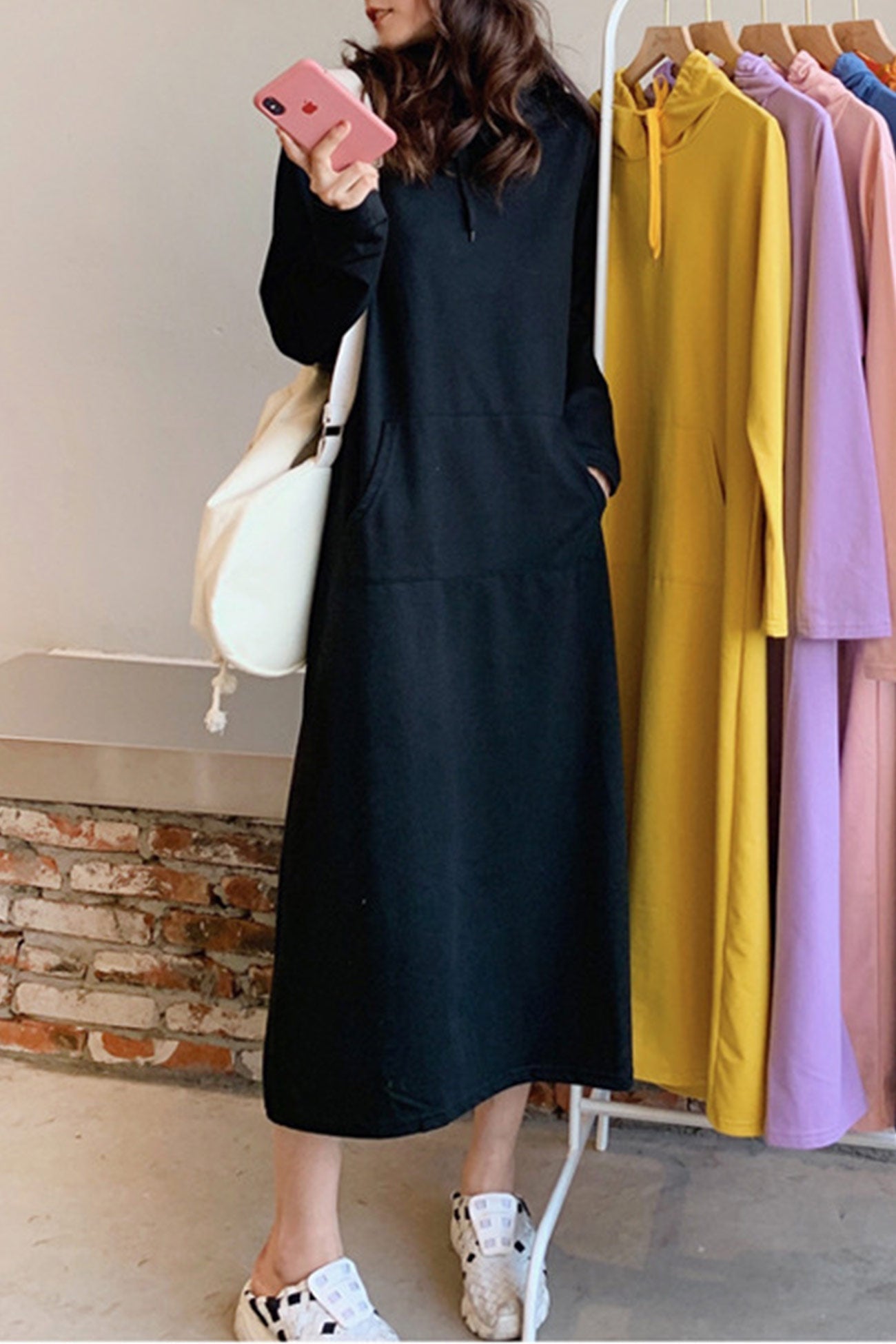 Yvonne | Candy colored hooded dress