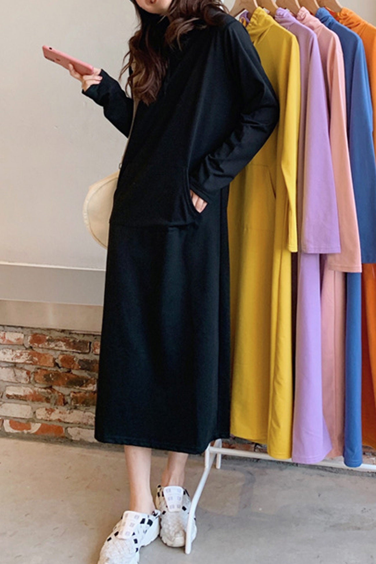 Yvonne | Candy colored hooded dress