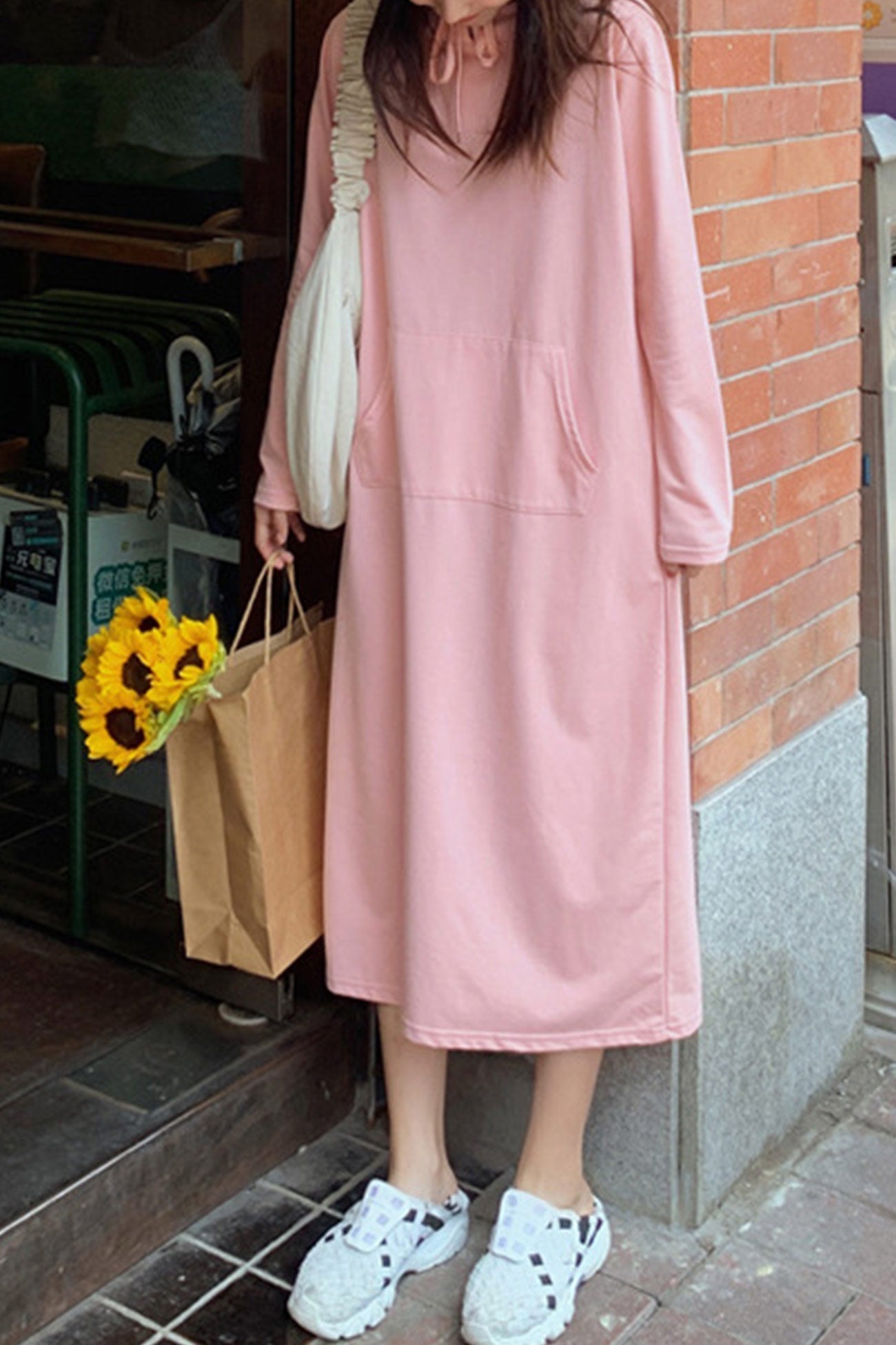 Yvonne | Candy colored hooded dress