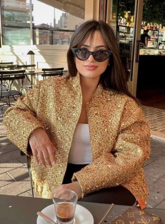 Carolina® | Winter coat with sequins