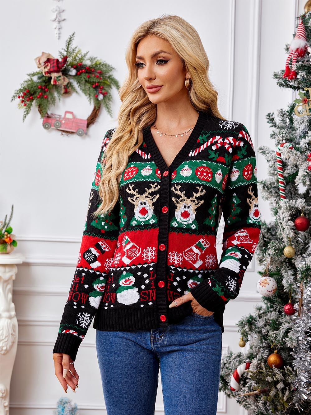 Diana | Christmas long sleeve cardigan