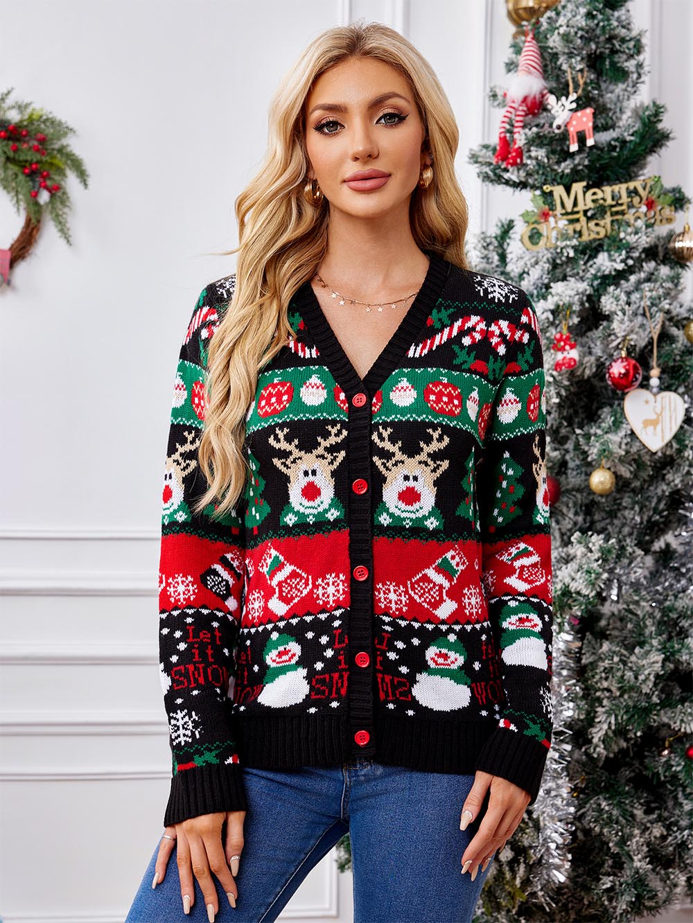 Diana | Christmas long sleeve cardigan