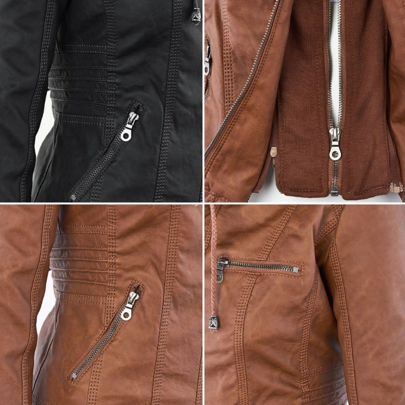 Tatiana | Leather jacket with hood