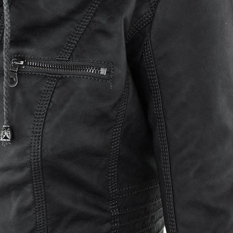 Tatiana | Leather jacket with hood