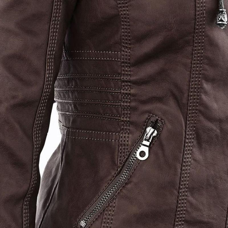 Tatiana | Leather jacket with hood