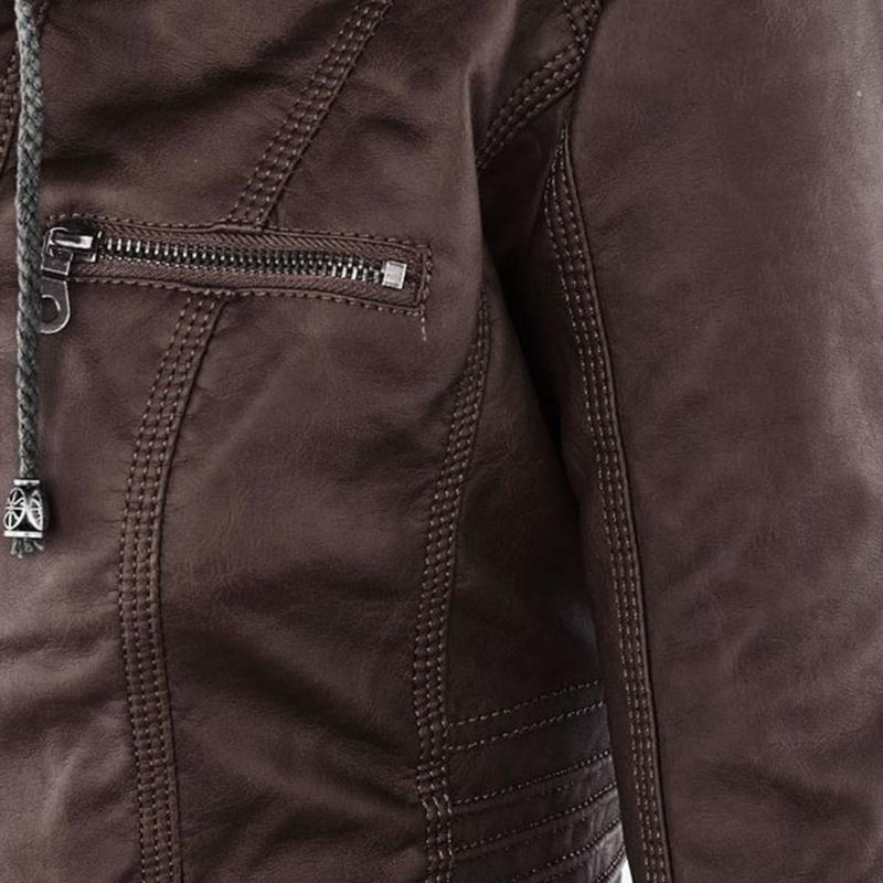 Tatiana | Leather jacket with hood
