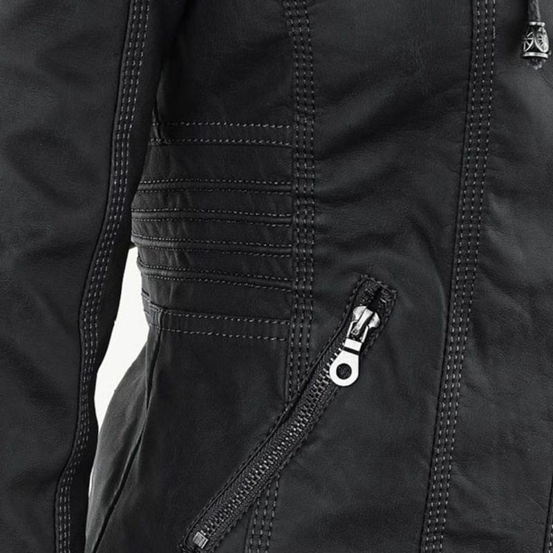 Tatiana | Leather jacket with hood