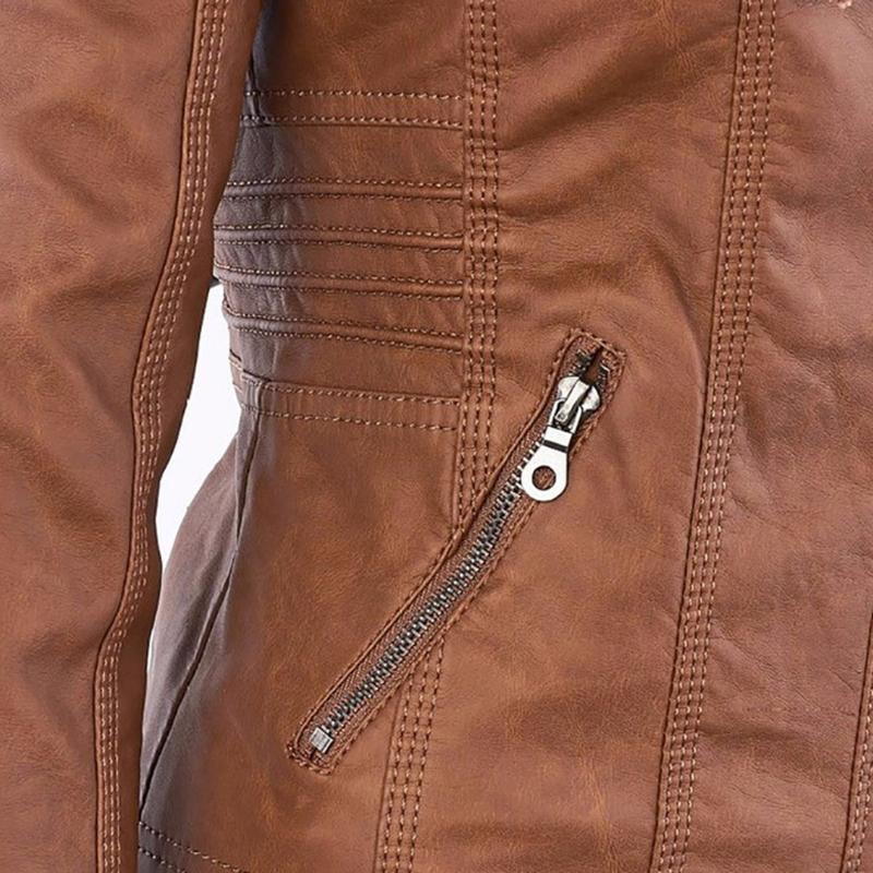 Tatiana | Leather jacket with hood