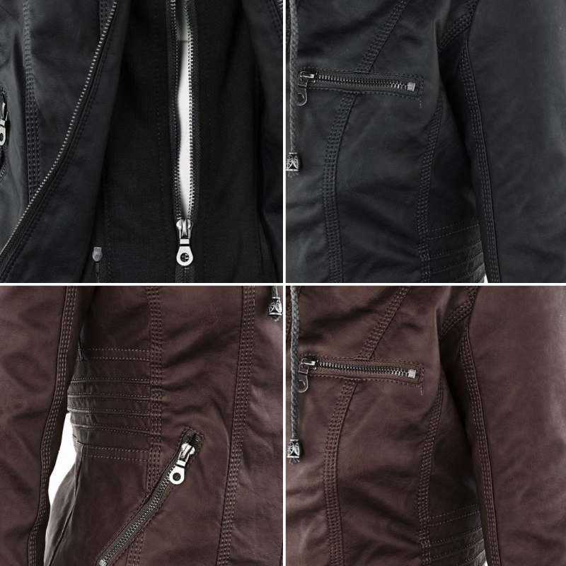 Tatiana | Leather jacket with hood