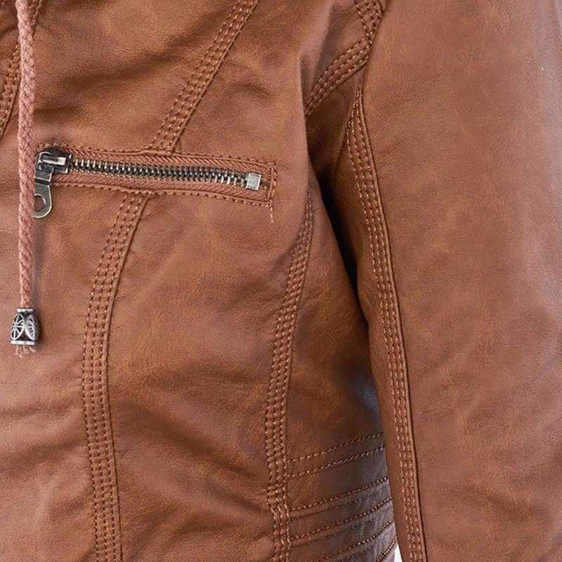 Tatiana | Leather jacket with hood