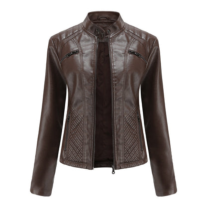 Heather | Women’s Classic Zip-up Biker Jacket