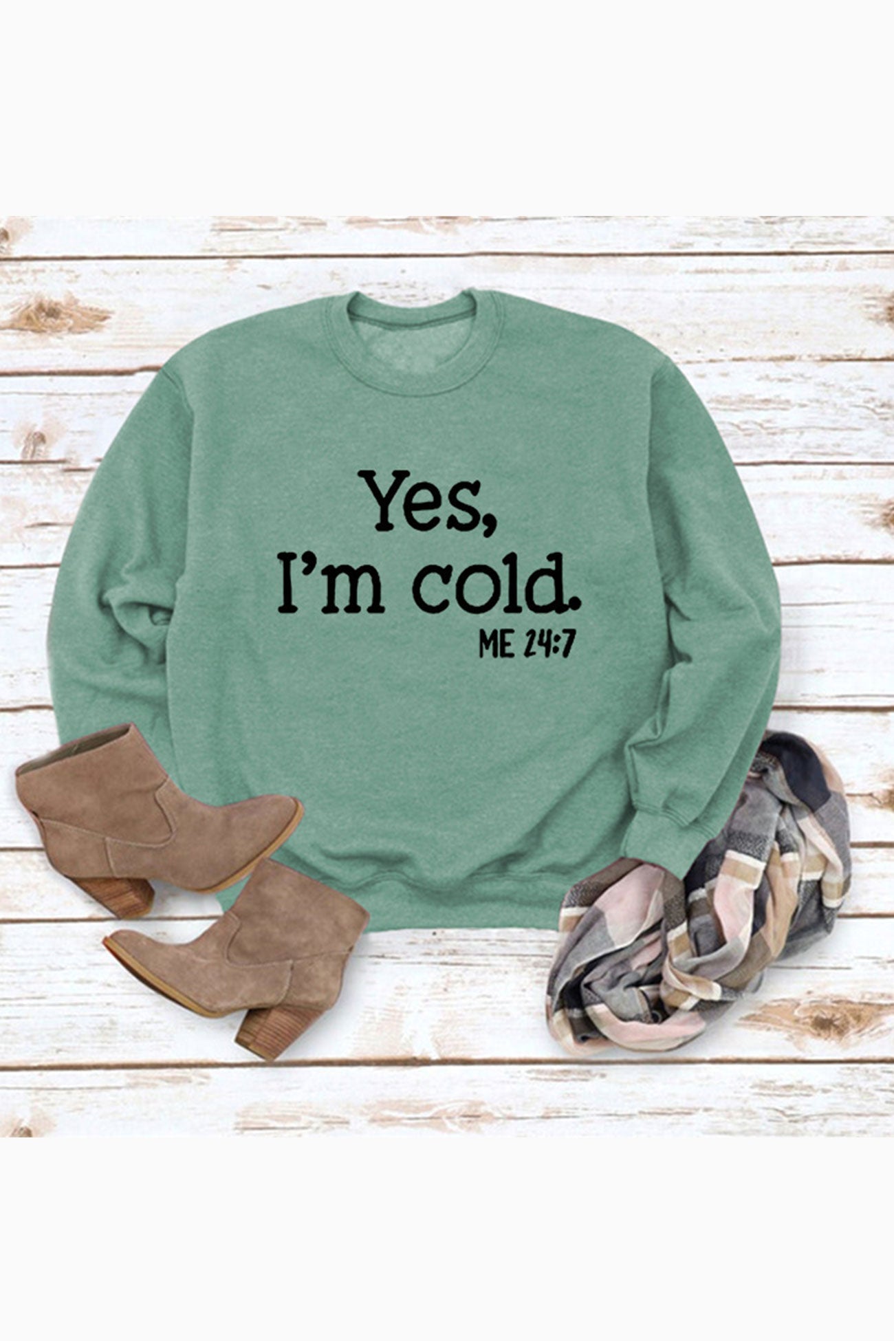 Angela | Sweatshirt with “I'm Cold” letter print