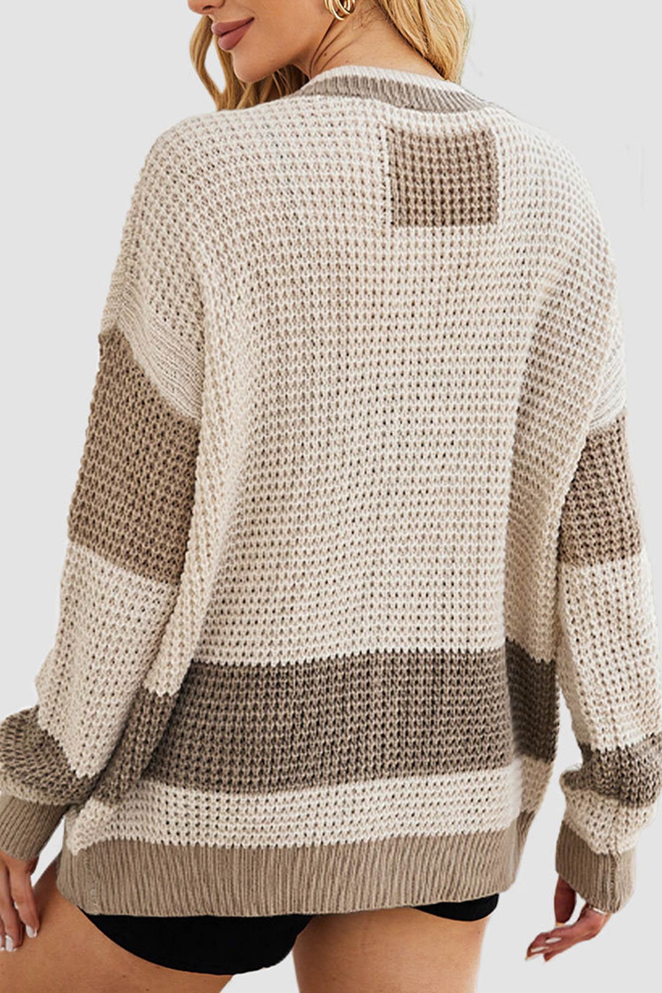 Agnes | Cardigan with buttons and color splicing