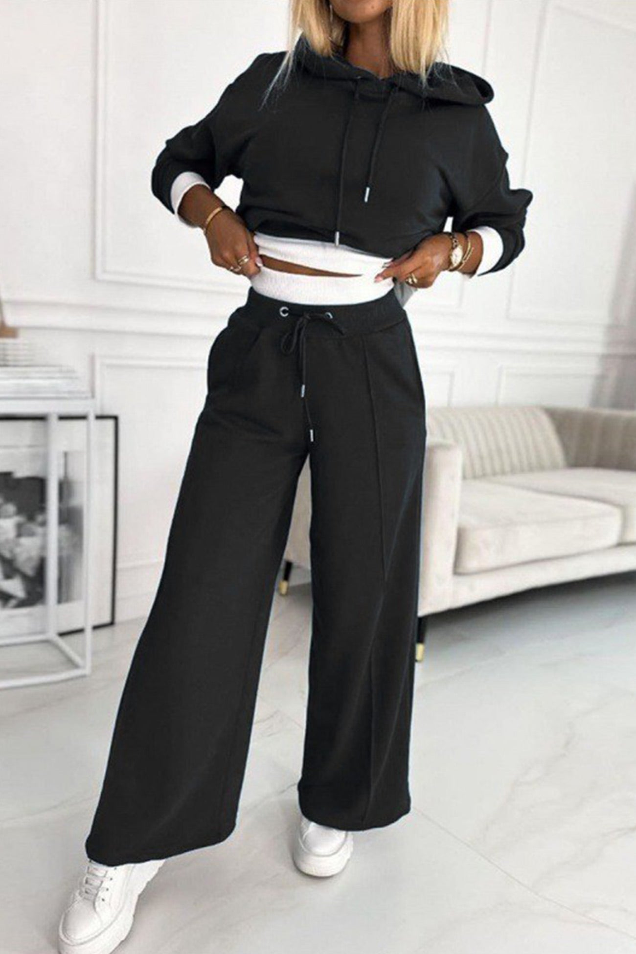 Juliana | Color splice hoodie long pants set