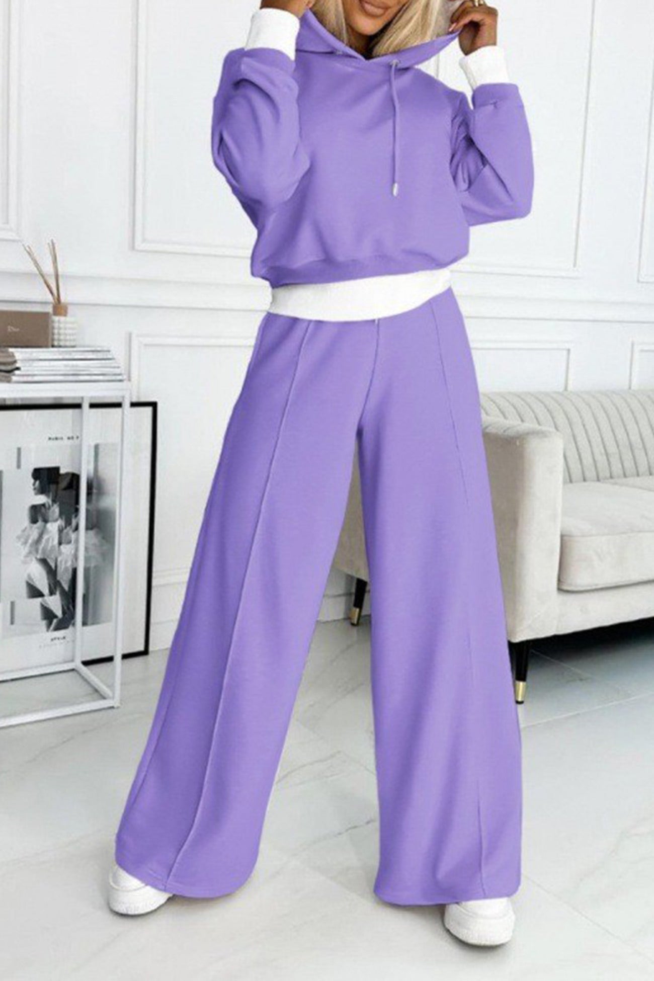 Juliana | Color splice hoodie long pants set