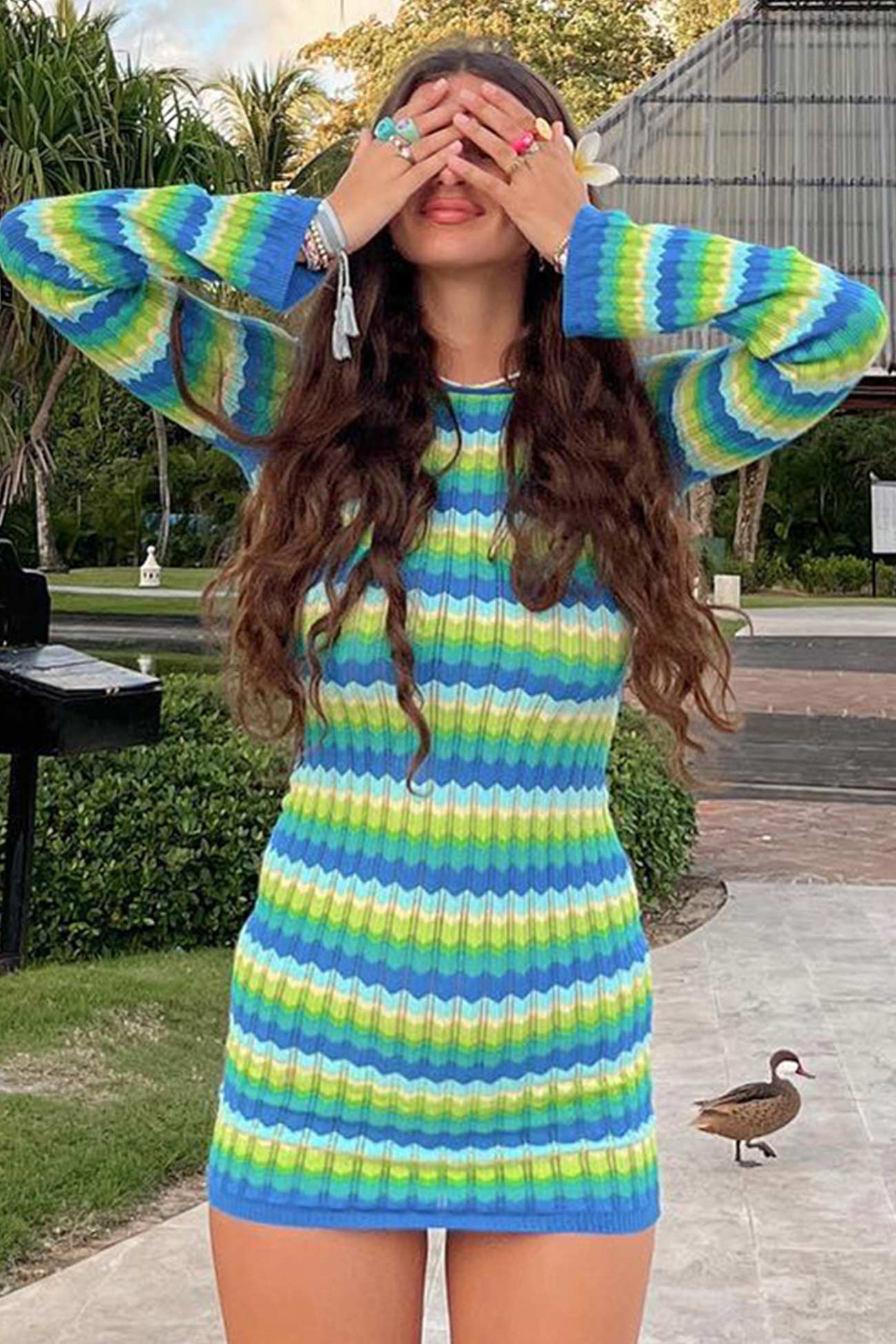 Maria | Contrasting striped mini dress